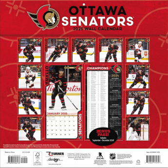Ottawa Senators kalendarz 2025 Wall Calendar