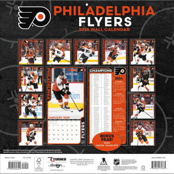 Philadelphia Flyers kalendarz 2025 Wall Calendar