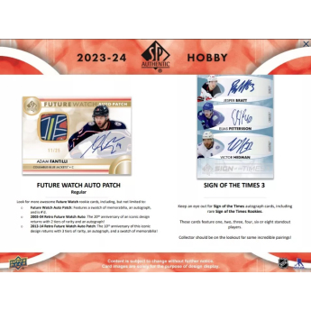 NHL pudełka karty hokejowe NHL 2023-24 Upper Deck SP Authentic Hobby Box