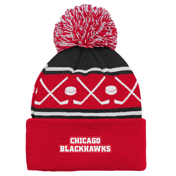 Chicago Blackhawks czapka zimowa dziecięca Face-Off Cuff Pom