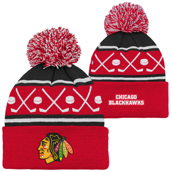 Chicago Blackhawks czapka zimowa dziecięca Face-Off Cuff Pom