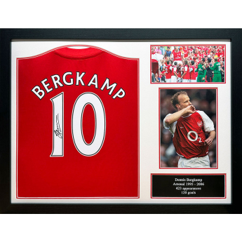 Słynni piłkarze koszulka w antyramie Arsenal FC 1982 Bergkamp Signed Shirt (Framed)