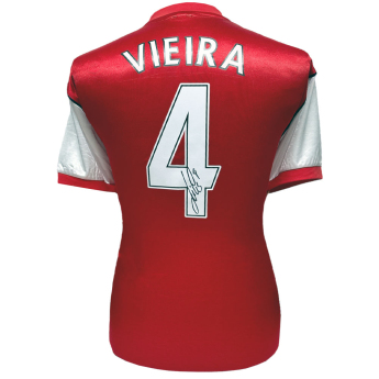 Słynni piłkarze piłkarska koszulka meczowa Arsenal FC 2020-2021 Vieira Signed Shirt