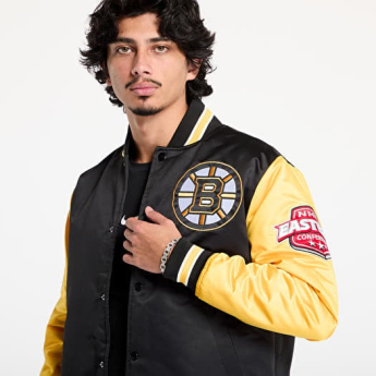 Boston Bruins kurtka męska Primetime Heavyweight Satin Jacket Current Logo