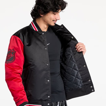 Chicago Blackhawks kurtka męska Primetime Heavyweight Satin Jacket Current Logo