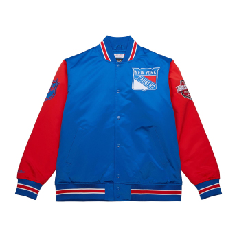 New York Rangers kurtka męska Primetime Heavyweight Satin Jacket Current Logo