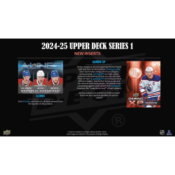 NHL pudełka karty hokejowe NHL 2024-25 Upper Deck Series 1 Blaster Box