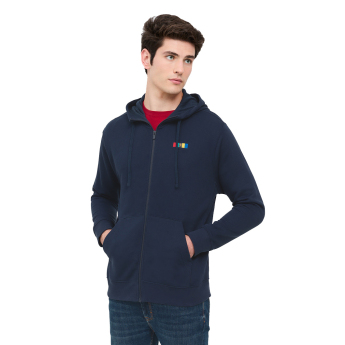 Barcelona męska bluza z kapturem Club Zip obsidian