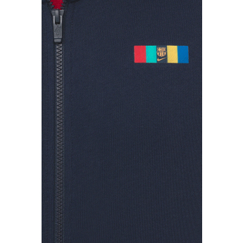 Barcelona męska bluza z kapturem Club Zip obsidian