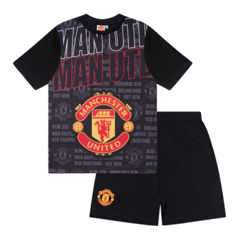 Manchester United piżama dziecięca Text black
