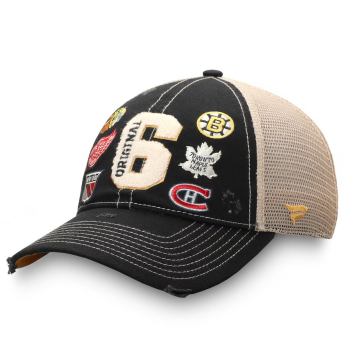 NHL produkty czapka baseballówka Original 6 Refresh Trucker Snapback Hat - Black