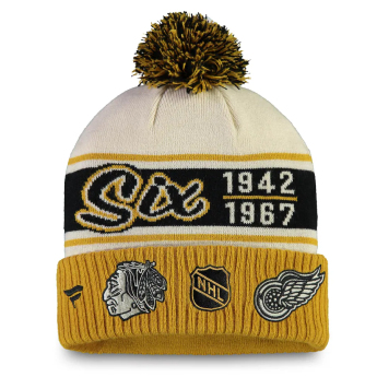 Reprezentacje hokejowe czapka zimowa Original 6 Refresh Cuffed Knit Hat with Pom - Tan
