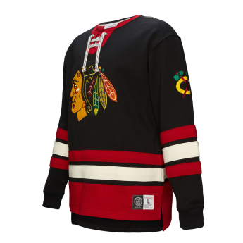Chicago Blackhawks bluza męska Heritage Lace-Up Crew Vintage Logo