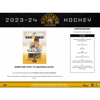 NHL pudełka karty hokejowe NHL 2023-24 Upper Deck Boston Bruins Centennial Hobby Box