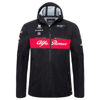 Alfa Romeo Racing męska kurtka z kapturem Rain official black F1 Team 2023