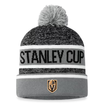 Vegas Golden Knights czapka zimowa 2023 Stanley Cup Champions Cuffed Knit Hat with Pom grey