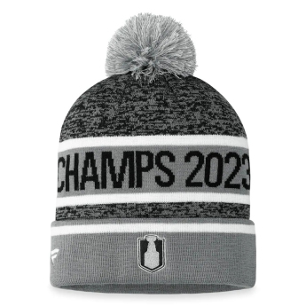 Vegas Golden Knights czapka zimowa 2023 Stanley Cup Champions Cuffed Knit Hat with Pom grey