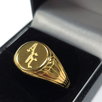 Arsenal pierścionek 18ct Gold Plated on Silver Signet Ring - V