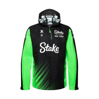 Stake Kick Sauber męska kurtka z kapturem Rain official Teamline Replica F1 Team 2025