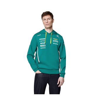 Aston Martin męska bluza z kapturem official Teamline Replica green F1 Team 2025