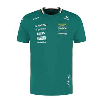 Aston Martin koszulka męska Alonso official Teamline Replica green F1 Team 2025