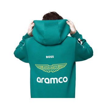 Aston Martin dziecięca bluza z kapturem official Teamline Replica green F1 Team 2025