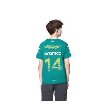 Aston Martin koszulka dziecięca Alonso official Teamline Replica F1 Team 2025
