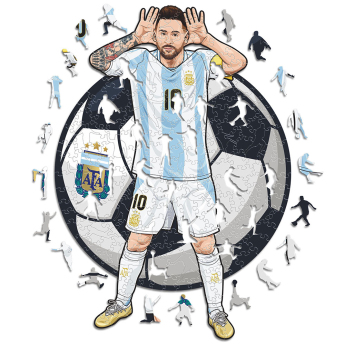 Reprezentacja piłki nożnej puzzle drewniane Argentina Messi 150 pcs