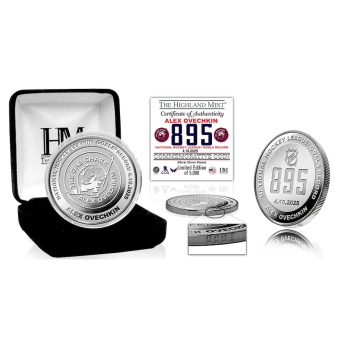 Washington Capitals Monety kolekcjonerskie Alex Ovechkin #8 The GR8 Chase Scorer 39mm Silver Coin
