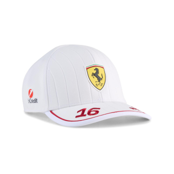 Ferrari czapka baseballówka Leclerc official Teamline Replica white F1 Team 2025