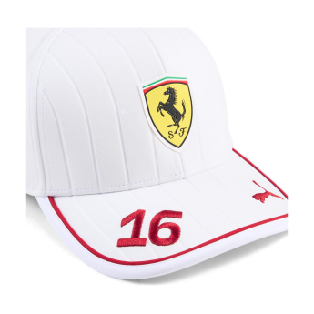 Ferrari czapka baseballówka Leclerc official Teamline Replica white F1 Team 2025
