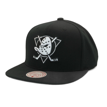 Anaheim Ducks czapka flat baseballówka Evergreen Black White Snapback