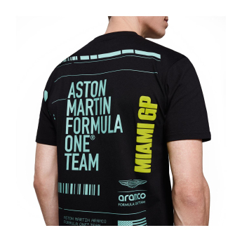 Aston Martin koszulka męska GP Miami black F1 Team 2025