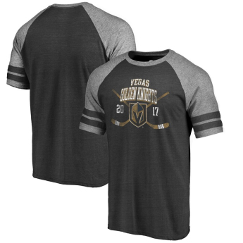 Vegas Golden Knights koszulka męska Line Shift 2 Stripe Tri-Blend Raglan