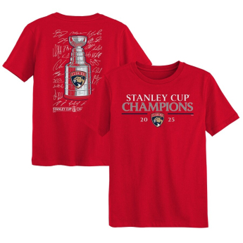 Florida Panthers koszulka dziecięca 2025 Stanley Cup Champions Signature Roster red