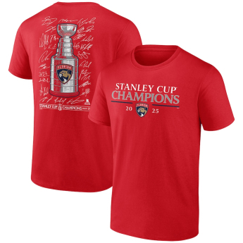 Florida Panthers koszulka męska 2025 Stanley Cup Champions Signature Roster red