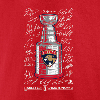 Florida Panthers koszulka męska 2025 Stanley Cup Champions Signature Roster red