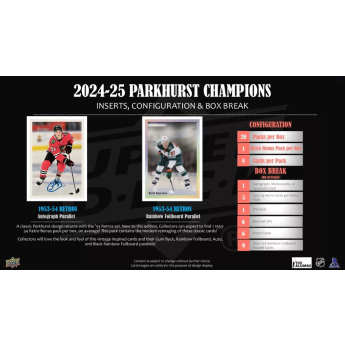 NHL pudełka karty hokejowe NHL 2024-25 Upper Deck Parkhurst Champions Hockey Hobby box