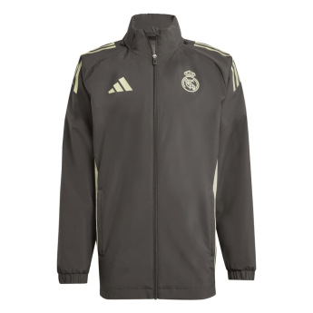 Real Madryt męska kurtka z kapturem Allweather grey