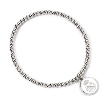 Real Madryt opaska Silver Finish Bead Bracelet