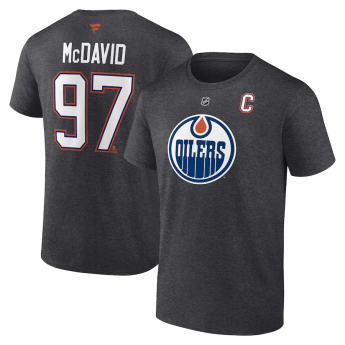 Edmonton Oilers koszulka męska Connor McDavid #97 Edmonton Oilers Authentic Stack Name & Number charcoal
