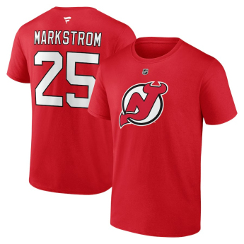New Jersey Devils koszulka męska Jacob Markstrom #25 New Jersey Devils Authentic Stack Name & Number red