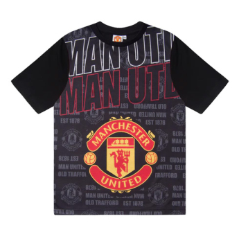 Manchester United piżama dziecięca Text black
