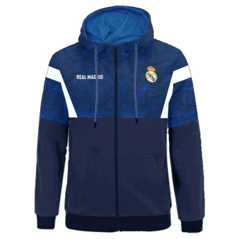 Real Madryt męska bluza z kapturem No17 Zip navy