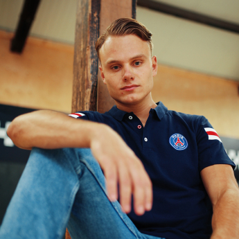 Paris Saint Germain męska koszulka polo Sleeve Stripe blue