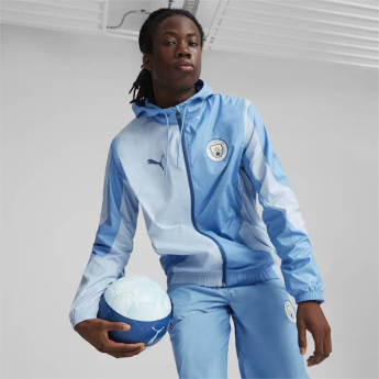 Manchester City męska kurtka z kapturem Pre-Match blue