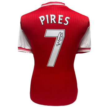 Słynni piłkarze piłkarska koszulka meczowa Arsenal FC 1985 Pires Signed