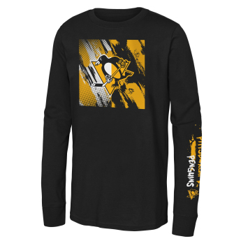 Pittsburgh Penguins dziecięcka koszulka z długim rękawem Half & Half Ls Ctn black