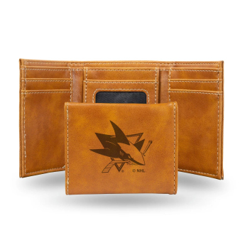 San Jose Sharks skórzany portfel Engraved Trifold Leather Wallet