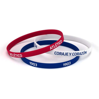 Atletico Madrid gumowa bransoletka 3pack Tricolor